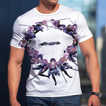 3D Vyrų T-Shirt Ataka Titan Plakatas Drabužiai, Moterų, Vaikų trumpomis Rankovėmis Kietas Tees Mados Atsitiktinis Vasaros Berniukas Vaikai Streetwear 4