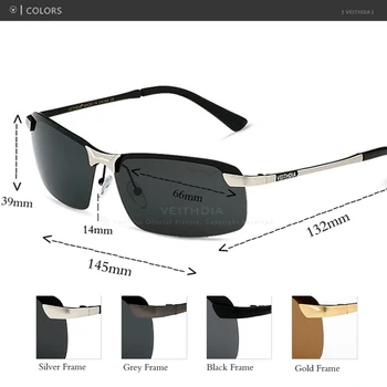 Veithdia Prekės Taškus Poliarizuota mens Taškus dizaineris akiniai nuo saulės, Saulės Akiniai Vairavimo Akiniai Vyrams oculos de sol vyrų atspalvių 4