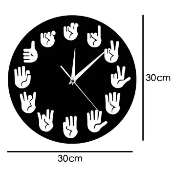Amerikos Gestų Kalba Sieninis Laikrodis Unikalus Rankų darbo ASL Laikrodis Sienų Dekoras Dovana Mokytojui Klasėje Mokymo Pagalba Sakau Laikas 4