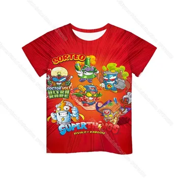 Vaikams Super Zings 7 T-shirt Vasarą Vaikai Superthings Galios Mašinos Tshirts Bamblys Animacinių filmų Anime Marškinėliai Berniukams, Mergaitėms 3D Tees 4