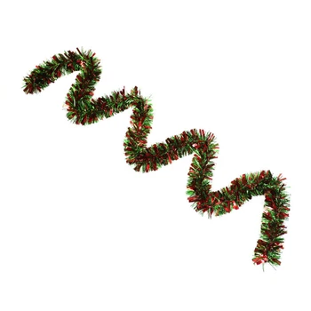 Kalėdų Ornamentais, Blizgučiais, Garliava Plastiko Spalvinga Rotango Šalis Dekoro Minkštas Raudonos, Žalios Sienos Kabo PET 8.5 x 200cm Vainikas 4