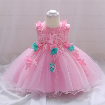 Rudenį baby girl dress moterų kūdikių drugelis spausdinimo suknelė pilnatis gimtadienio princesė dress vaikų drabužių gėlių šalies fluf 5