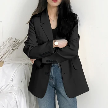 Elegantiška Baltos Spalvos Laisvalaikio Švarkas Švarkas Korėjos Moterys Rudenį Office Lady Juodas Švarkas Moteriška Darbo Kostiumas Kailis Ponios Slim Viršutiniai Drabužiai 2022 5