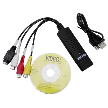 USB 2.0 Video Capture Card Konverteris PC Adapteris TV Garso DVD, DVR VHS Už Lango 2000 XP, Vista, Win 7 5