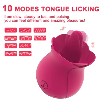 Rose Čiulpti Kalba Lyžis Vibratoriai Clit Spenelių Gyvis Moterų Klitorio Stimuliatorius Žodžiu Pūlingas Lyžis Sekso Žaislai Sekso Produktas 5
