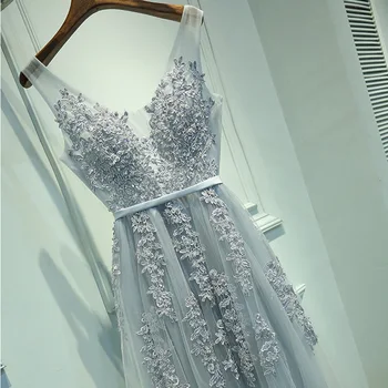 HJZY-03W#Priimančiosios šalies suknelė taurę nuotaka Tuoktis ilgai korėjos nėrinių suknelės pilka 2022 naujas Bridesmaid Dresses didmeninė pigūs 5