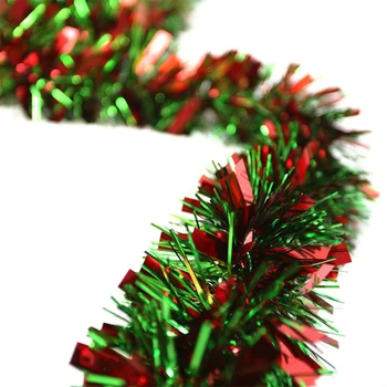 Kalėdų Ornamentais, Blizgučiais, Garliava Plastiko Spalvinga Rotango Šalis Dekoro Minkštas Raudonos, Žalios Sienos Kabo PET 8.5 x 200cm Vainikas 5