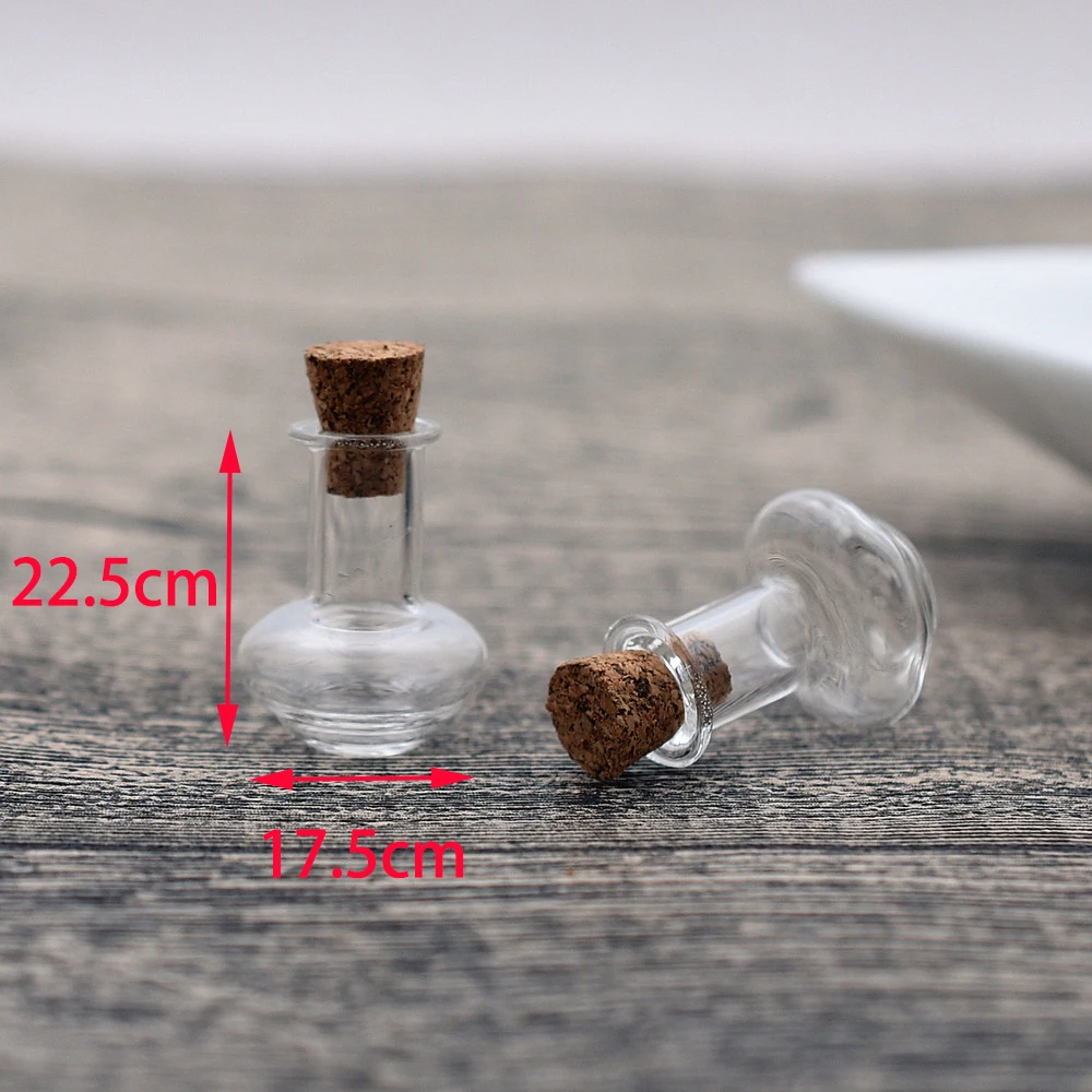 1pieces mini norintys stiklo butelis su kamštienos buteliukai pakabukas rankų darbo papuošalai išvados pakabukai Reagento buteliuką 4