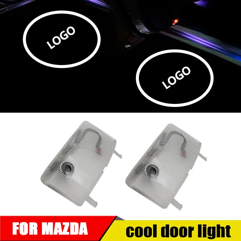 QCDIN Poros MAZDA LED Automobilio Duris Sveiki atvykę Šviesos Logotipas Projektoriaus Šviesos MAZDA6 RX8 ATENZA CX-9 RUIYI MAZDA8 MPV 3