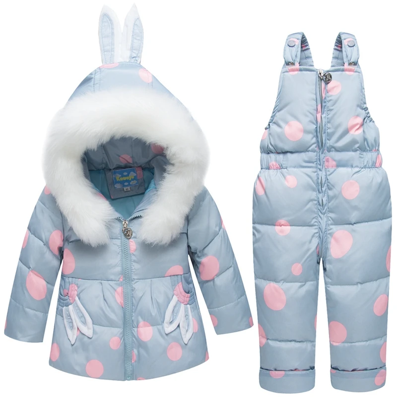Žiemos Baby Girl Apranga Nustatyti Kailio Apykakle Žemyn Striukė Vaikų Kombinezonai 2piece Berniukų Tirštėti Snowsuit Paltai 1-3 Vaikai viršutinių drabužių siuvimas