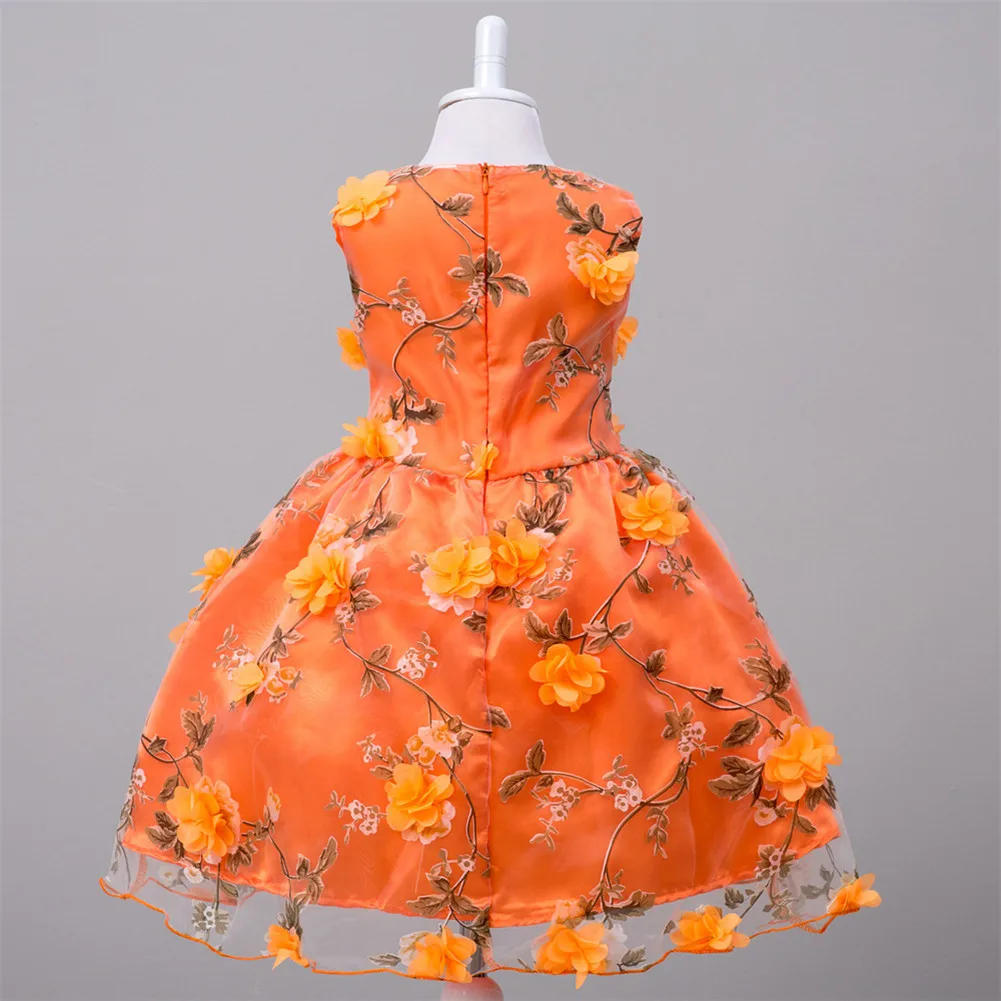 Vaikai Klasikinis Šifono Suknelės, Gėlių Mergaičių Suknelės Bowknot 0