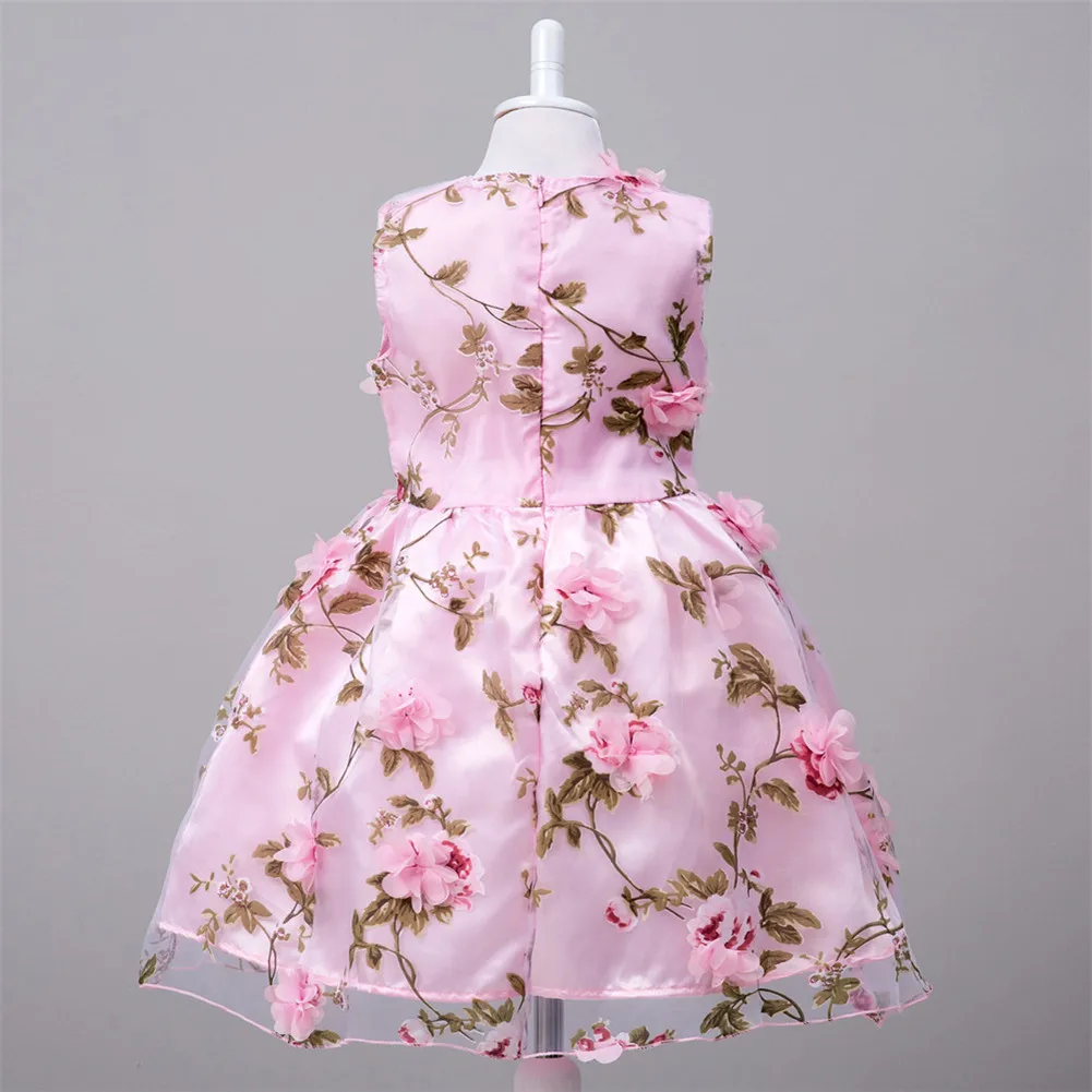 Vaikai Klasikinis Šifono Suknelės, Gėlių Mergaičių Suknelės Bowknot 1