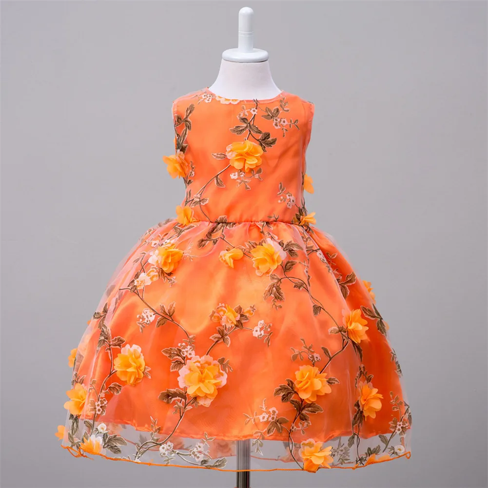 Vaikai Klasikinis Šifono Suknelės, Gėlių Mergaičių Suknelės Bowknot 3