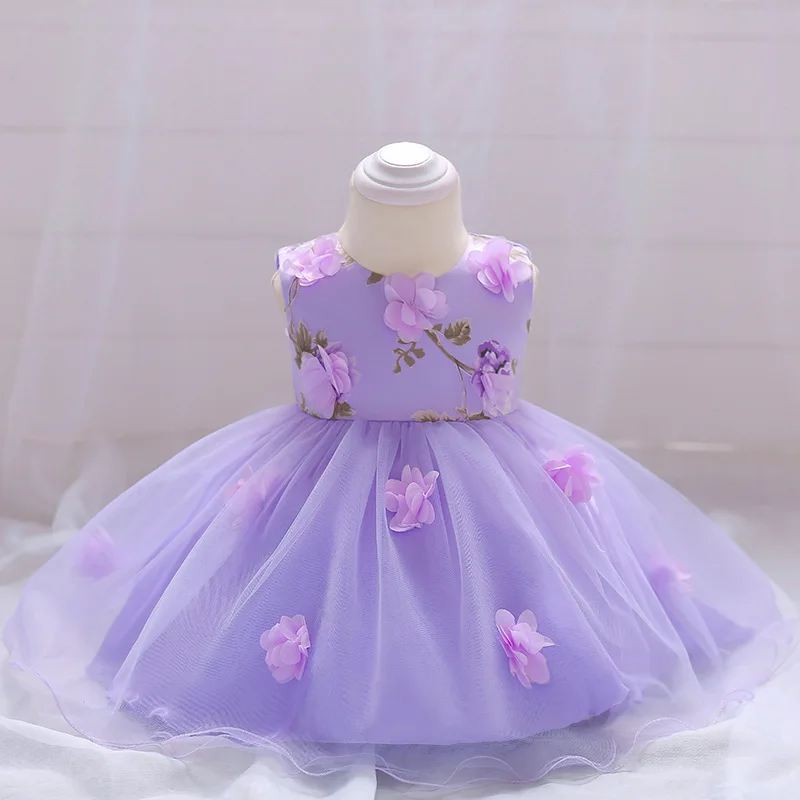 Rudenį baby girl dress moterų kūdikių drugelis spausdinimo suknelė pilnatis gimtadienio princesė dress vaikų drabužių gėlių šalies fluf 1