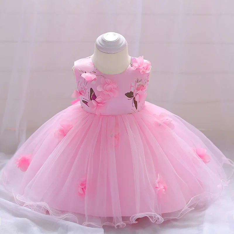 Rudenį baby girl dress moterų kūdikių drugelis spausdinimo suknelė pilnatis gimtadienio princesė dress vaikų drabužių gėlių šalies fluf 3