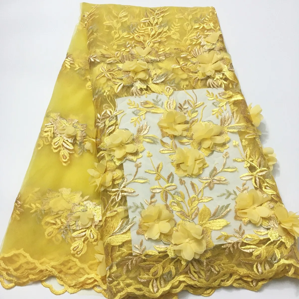 Mados afrikos nėrinių audinio 3d su gėlių siuvinėjimas KYX14 prancūzijos tiulio nėrinių audinio Vestuvinė suknelė Nigerijos Nėrinių Audinio 2021 2
