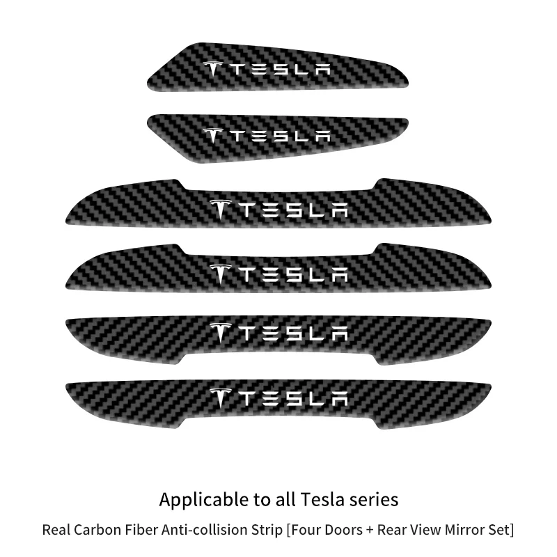 Už Tesla Model 3 Y Anglies Pluošto Optikos Premium Patvarus Accessories Model3 2016-2022 Automobilių Durų Rankena Padengti Raštas Lipdukas 3