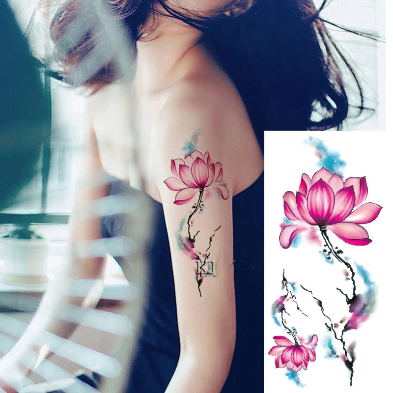2017 Vandeniui laikinos tatuiruotės lipdukai seksualus romantiška tamsiai rožių žiedų flash fenna tatuiruotės netikrą kūno meno Tatuiruotė rankovėmis
