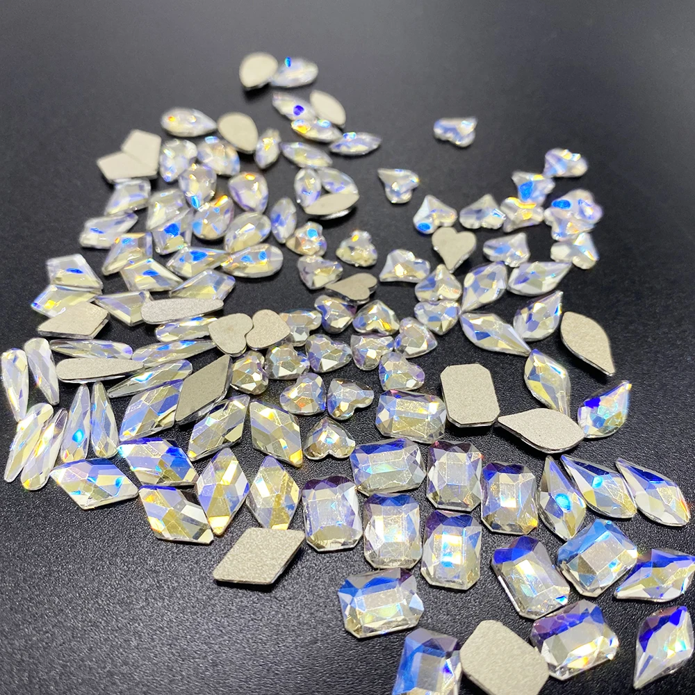 20pcs Mėnesiena Įvairių Kristalų Nagų Diamond Masės Stiklo Cirkonio 3D Nagai Meno Reikmenys, Papuošalai, Papuošalais kalnų krištolas 2