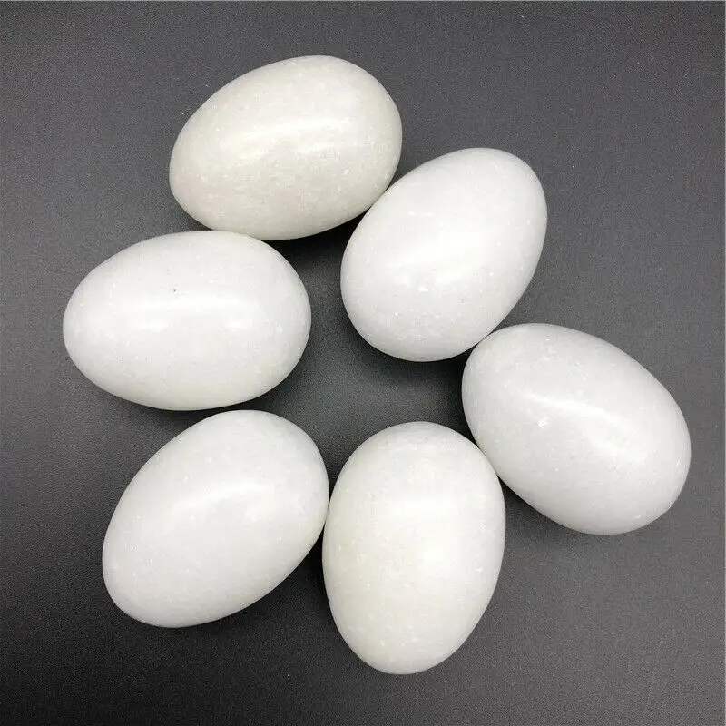 1pc Didelis Balto Marmuro Akmens Kiaušinio Formos Pavyzdys Akmuo Kristalas Gydymo Reiki Natūralių Akmenų ir Mineralų 2
