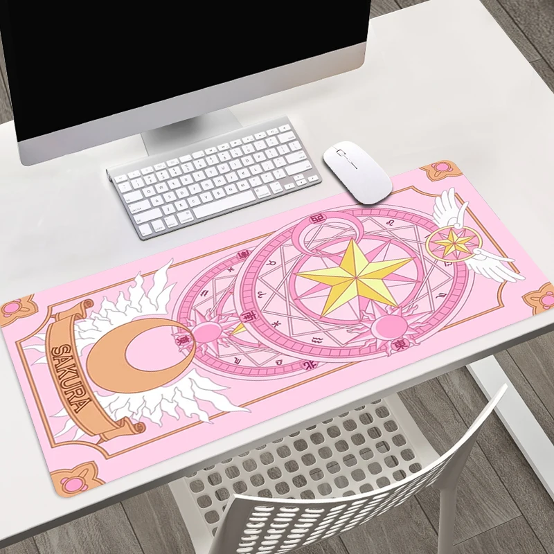 Anime Kortelės Gūstītājs Sakura Žaidimų Aksesuaras MousePads Kompiuteris Nešiojamas Anime Klaviatūros, Pelės Kilimėlis, Didelis Gumos Pratęstas Pelės Mygtukai 4