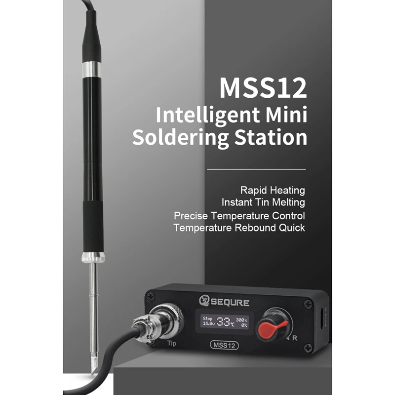 SEQURE MSS12 Mini OLED Skaitmeninis Litavimo Stotis Suderinama Su T12 Palaiko PD3.0 3S-6S 12V-25V Maitinimas 1