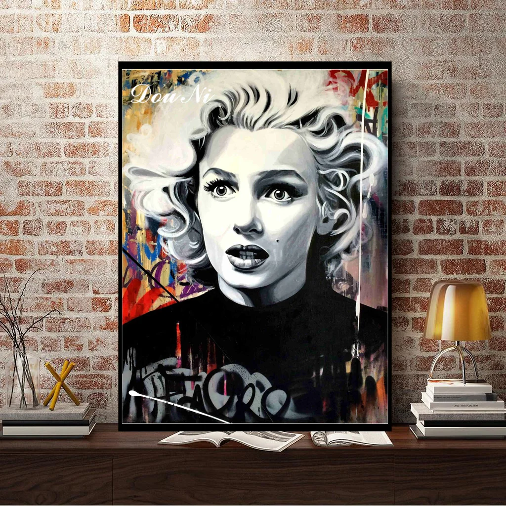Spalva Grafiti Marilyn Monroe-Deimantai, Mozaika, Sienos Meno Amatų Karoliukai Suaugusiems Kryželiu Rinkiniai Gatvės Pop Diamond Tapyba 2