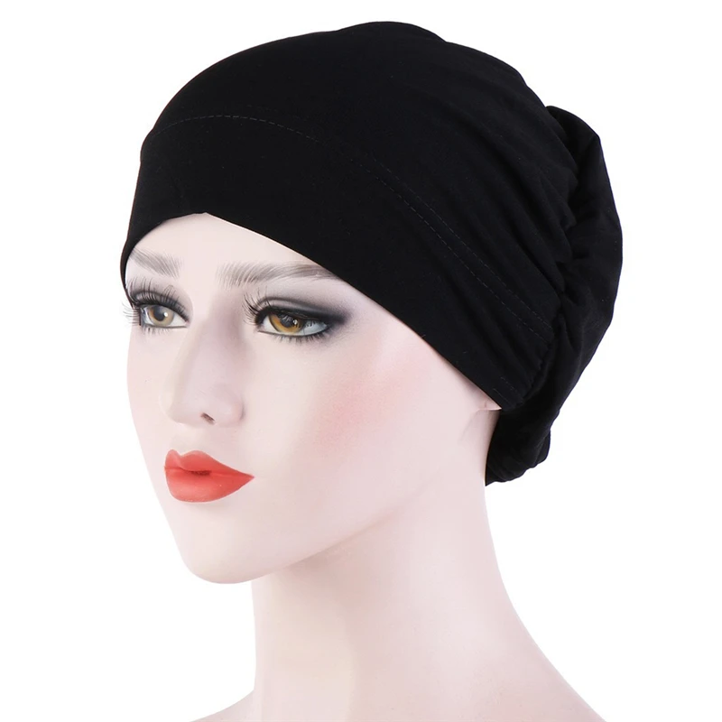 Moteris Musulmonų Paprasto Hijabs Skrybėlę Islamo Turbaną Vidinis Kepurės Beanie Kepurė Elastinga Medžiaga Galvos Kepurė Hat Ponios Plaukų Aksesuarai 3