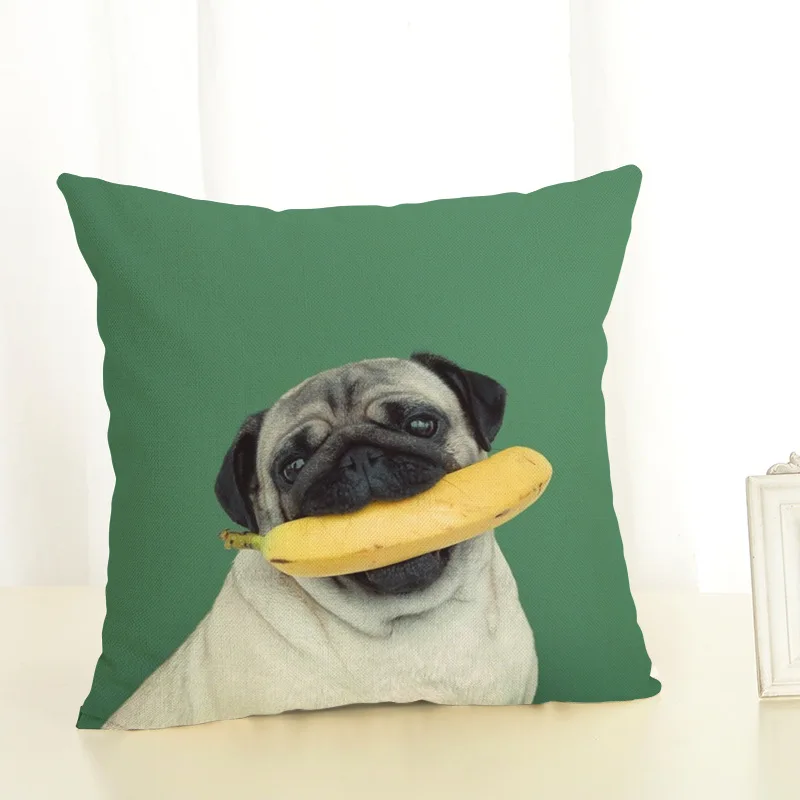 Pagalvėlė padengti prancūzų buldogas lino medvilnės atspausdinti, šuo pagalvėlė padengti 45x45cm geometrinis pagalvėlė cove už sofa-dekoratyvinis