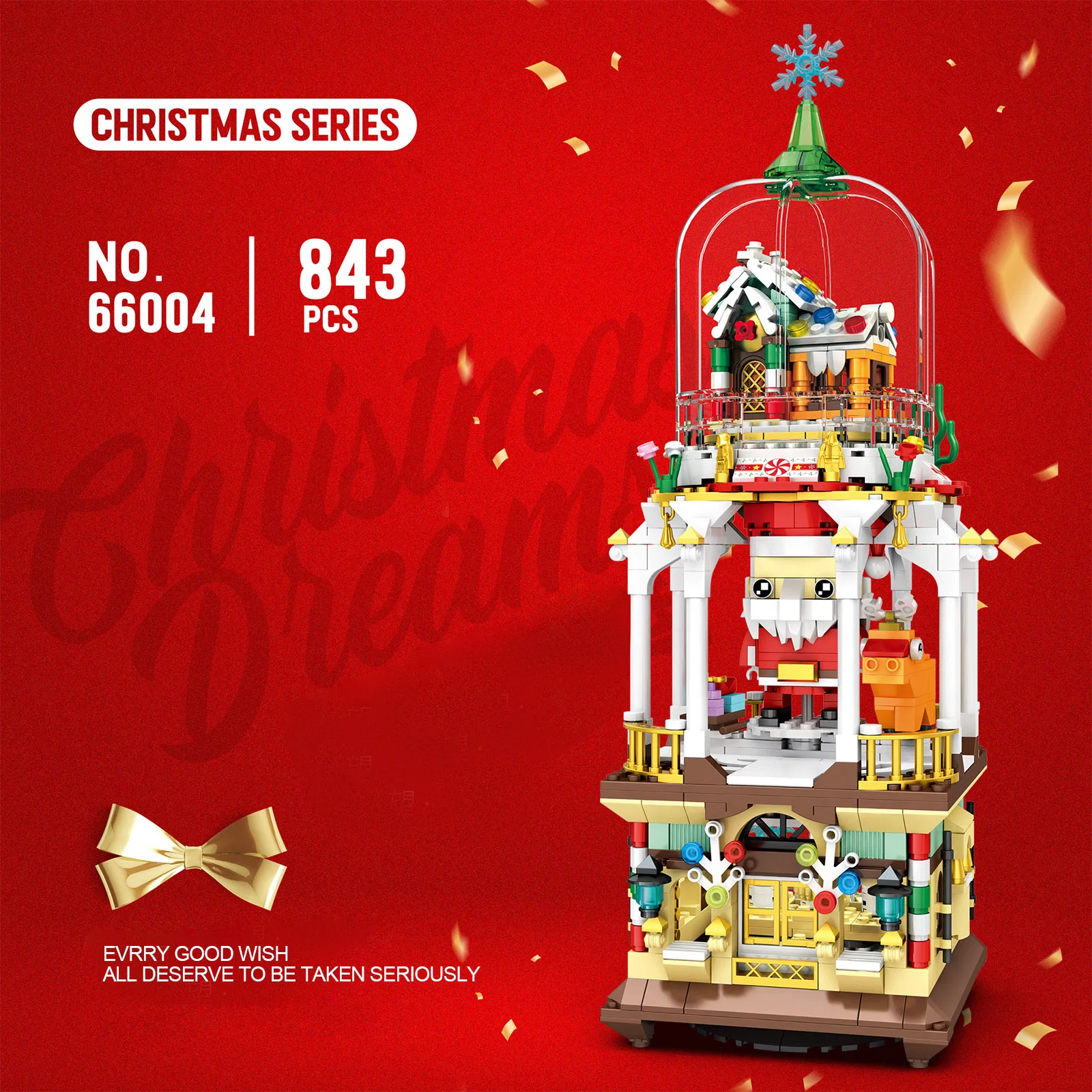 845pcs Mažų Dalelių Blokavimo Kalėdų Kūrimo Bloką Ss Kit Su Šviesos Vaikai Blokų Statybos Žaislas 4