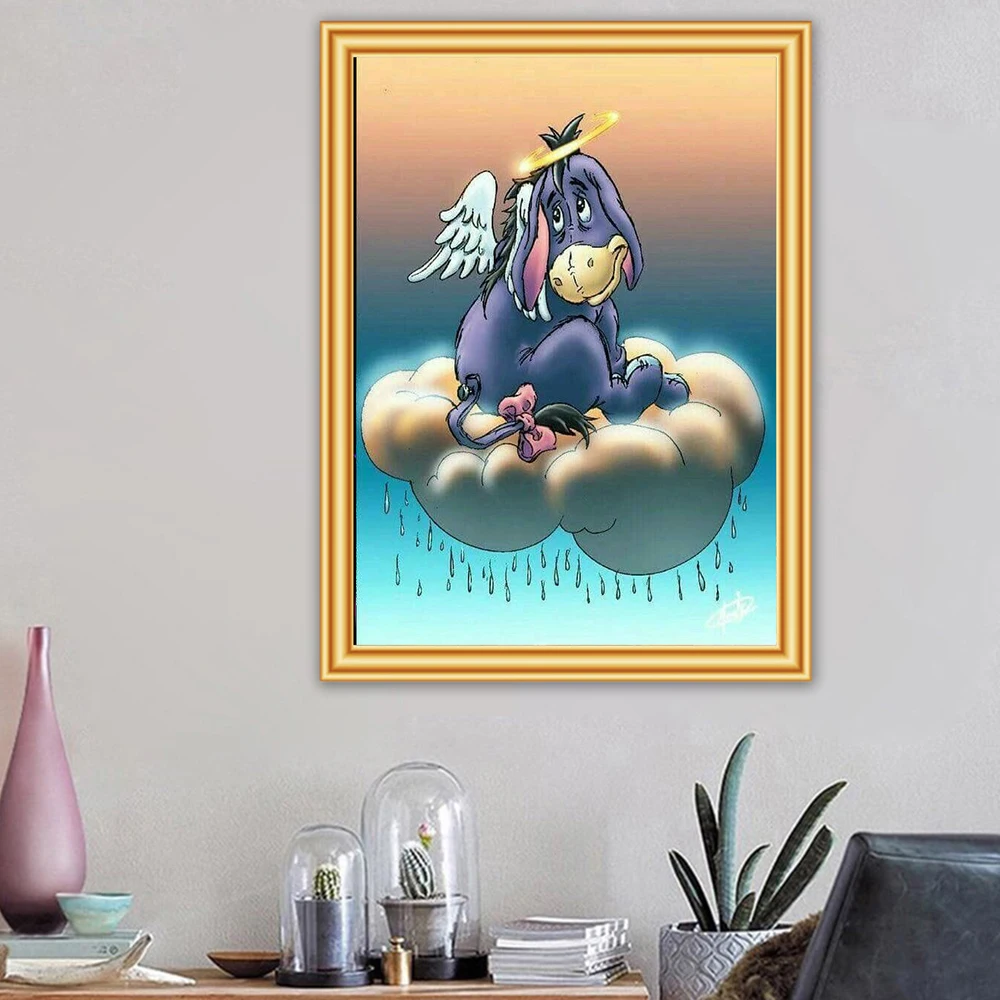 Diamond Dažymas Disney Mikė Pūkuotukas Animacinį Personažą Eeyore 5D 