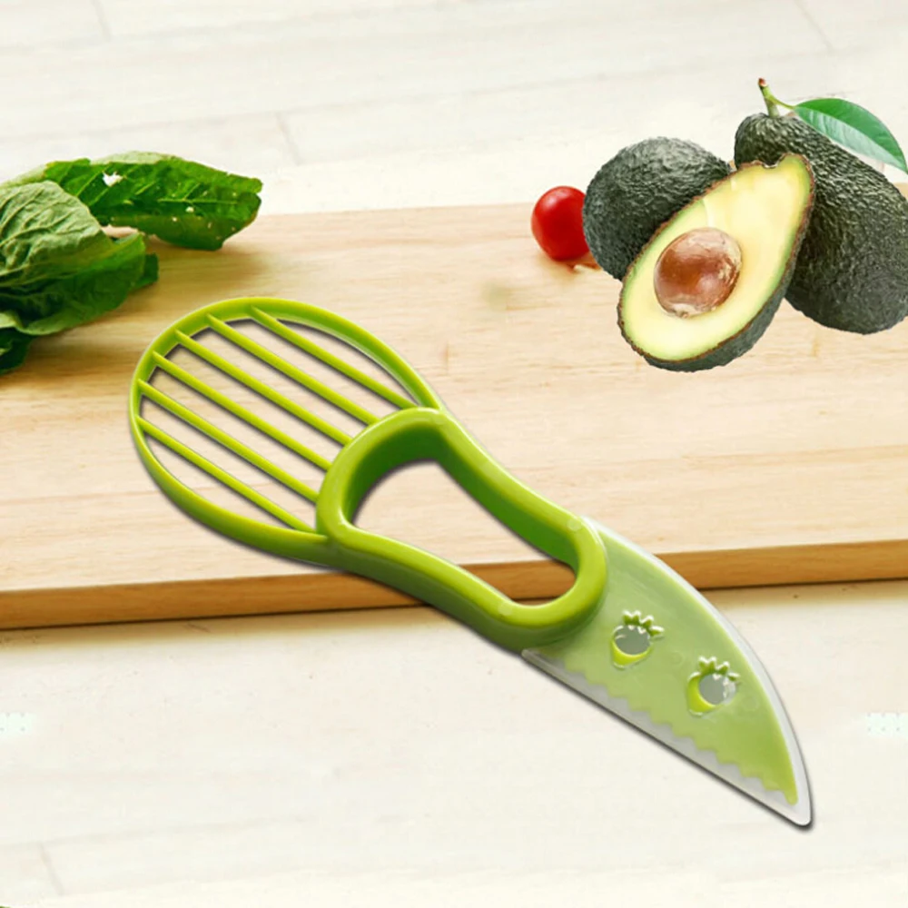 Avokado Slicer Cutter Skustukas Skyla Vaisių Duobes Scoop Virtuvės Įrankiai Žalia 4