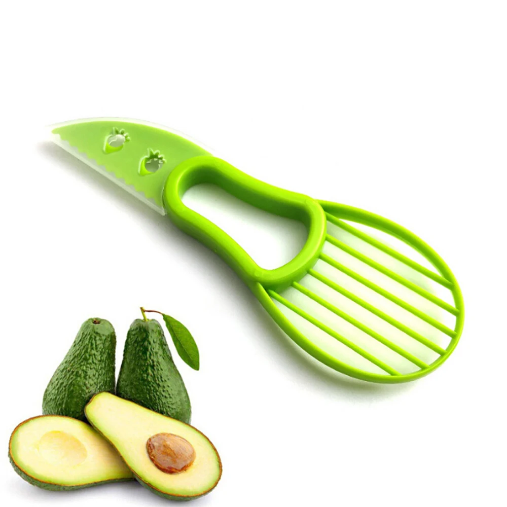 Avokado Slicer Cutter Skustukas Skyla Vaisių Duobes Scoop Virtuvės Įrankiai Žalia 5