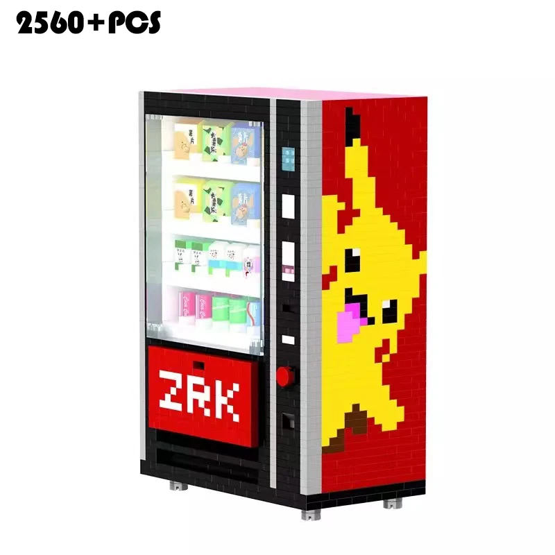 Pokemon Pikachu naujas mini populiarus automatas blokai miesto priedai gėrimų, maisto langelį nustatyti vaikų žaislai 