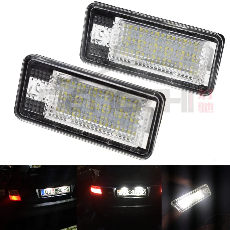 Canbus LED Licenciją plokštelės šviesos numeris numerio ženklo žibintas, skirtas Audi A3 A4, S4, RS4 B6 B7 A6 RS6 S6 C6 A5 S5 2D Kabrioletas Q7 A8 S8 RS4 Avant
