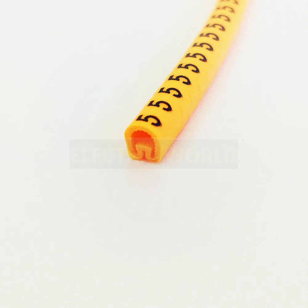 Kabelio markerEC-0 500PCS geltonos spalvų derinys skaičius Kabelis Viela Žymeklis Skaičius nuo 0 iki 9, Kabeliui, Dydis 1.5 sqmm PVC medžiagos, laidų žymeklis 3