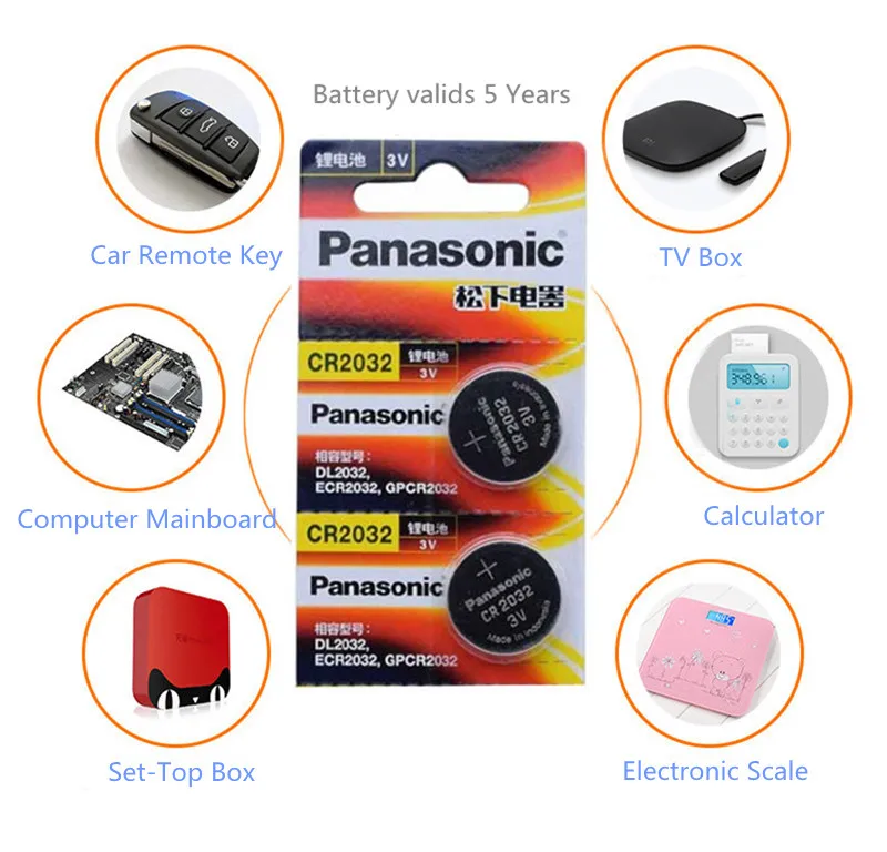 Panasonic Originalus 10vnt/daug cr 2032 Mygtuką Cell Baterijos 3V Monetos Ličio Baterija Žiūrėti Nuotolinio Valdymo Skaičiuoklė cr2032 2