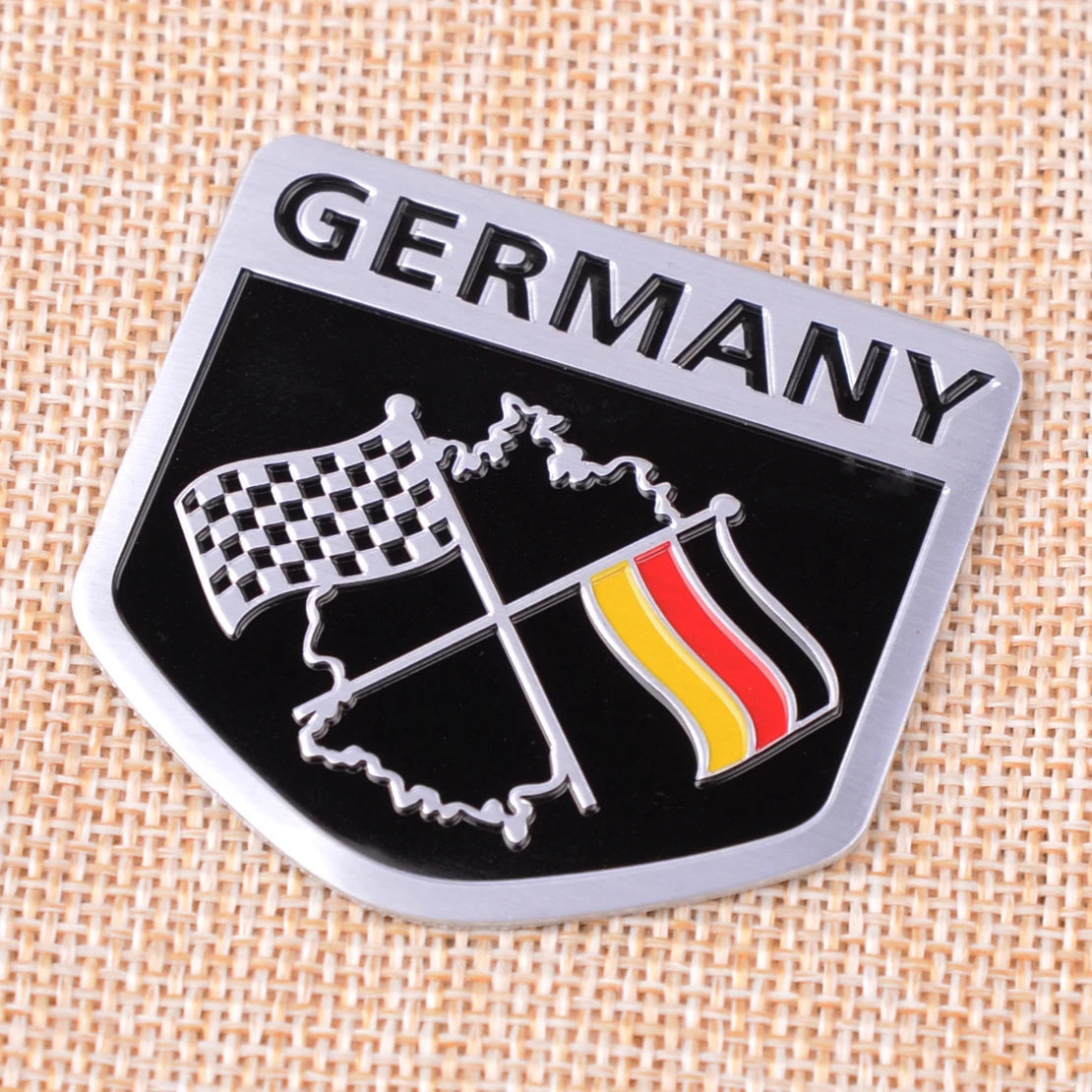 CITALL Aliuminio vokietijos Automobilių Lenktynių Vėliava, Emblema, Grotelės Ženklelis Lipdukas Tinka 