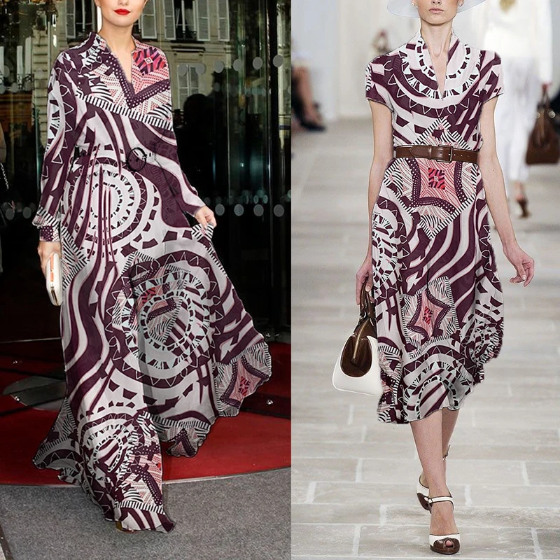 Pearlsilk 12momme geometrijos abstrakčiai atspausdinti šilko krepo de chine vasaros suknelė 
