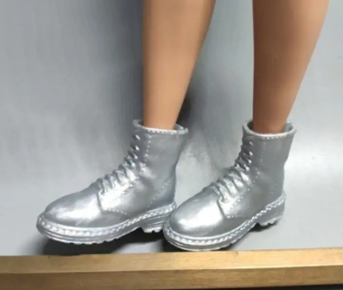 Lėlės batai batai juoda sidabrinė aukšti kulniukai vienodo snukio priedai jūsų barbiee lėlės BBI20201021B 4
