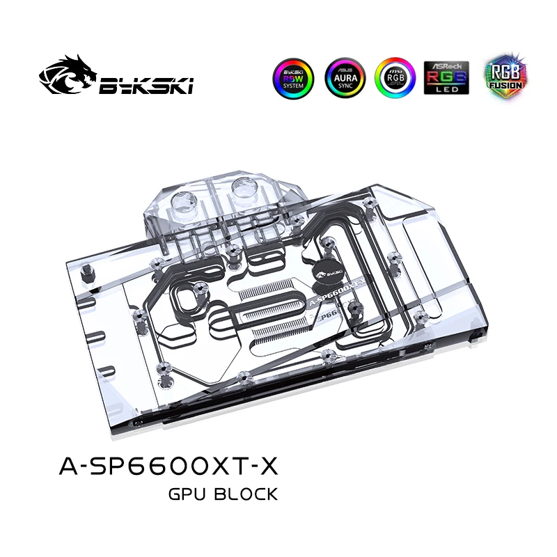 Bykski GPU Blokas Sapphire Radeon RX 6600XT , Pilnas draudimas GPU Vandens Aušinimo Radiatorius A-SP6600XT-X 0