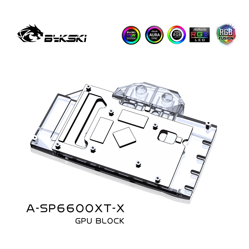 Bykski GPU Blokas Sapphire Radeon RX 6600XT , Pilnas draudimas GPU Vandens Aušinimo Radiatorius A-SP6600XT-X 1