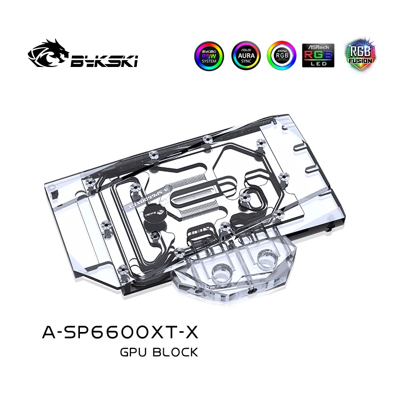 Bykski GPU Blokas Sapphire Radeon RX 6600XT , Pilnas draudimas GPU Vandens Aušinimo Radiatorius A-SP6600XT-X 3
