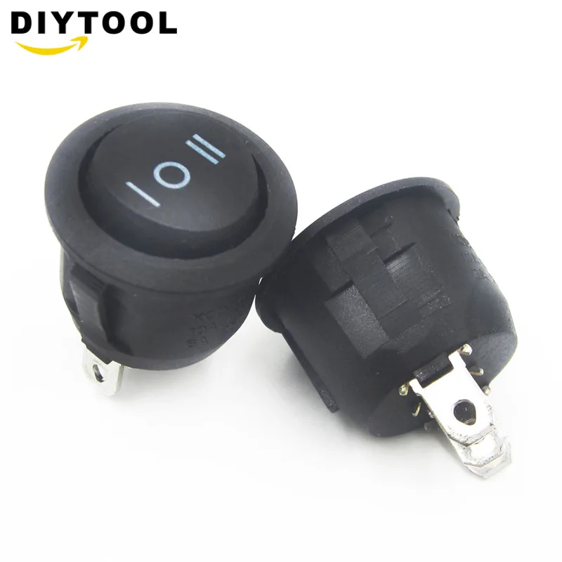 10VNT Mini Turo Black 3 Pin SPDT ON-OFF-ON Svirtinis Jungiklis Snap-in, Automobilis, Valtis Perjungimo Mygtukas Jungikliai