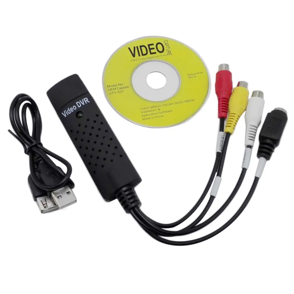 USB 2.0 Video Capture Card Konverteris PC Adapteris TV Garso DVD, DVR VHS Už Lango 2000 XP, Vista, Win 7 4