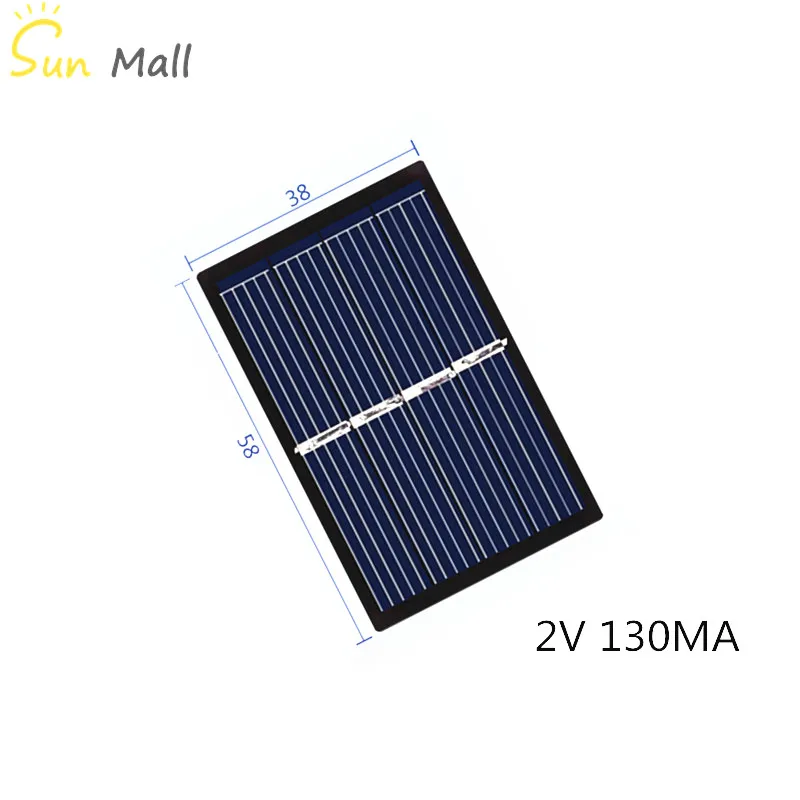 Mini Poli Saulės Skydelis, 2V 130MA Mini saulės baterijų įkrovimo ir elektros energijos 58*38MM