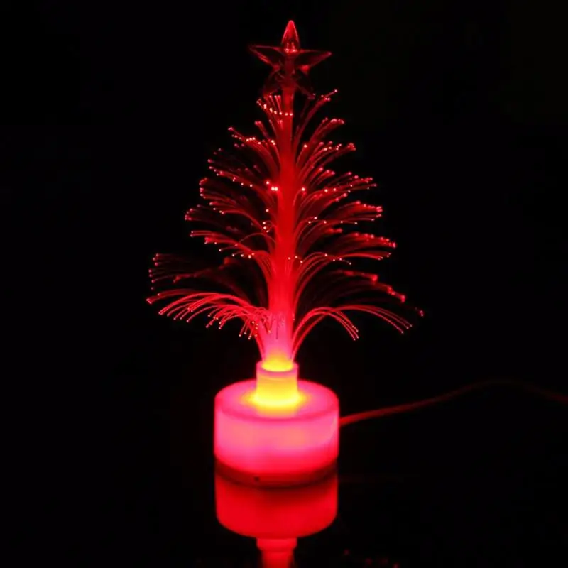 Mini LED Kalėdų Eglutė Naktį Šviesos Spalva Keičiasi Pluošto Optiniai Šviesos USB Jungtis Lempos Festivalis Dekoro Miegamųjų Namo 3