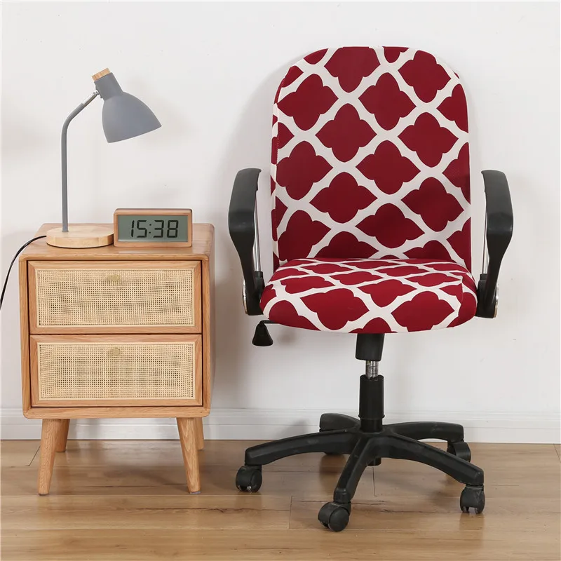 Kompiuterio kėdė padengti biuro kėdė slipcover raštas ruožas elastinga medžiaga kėdės apdaila 2