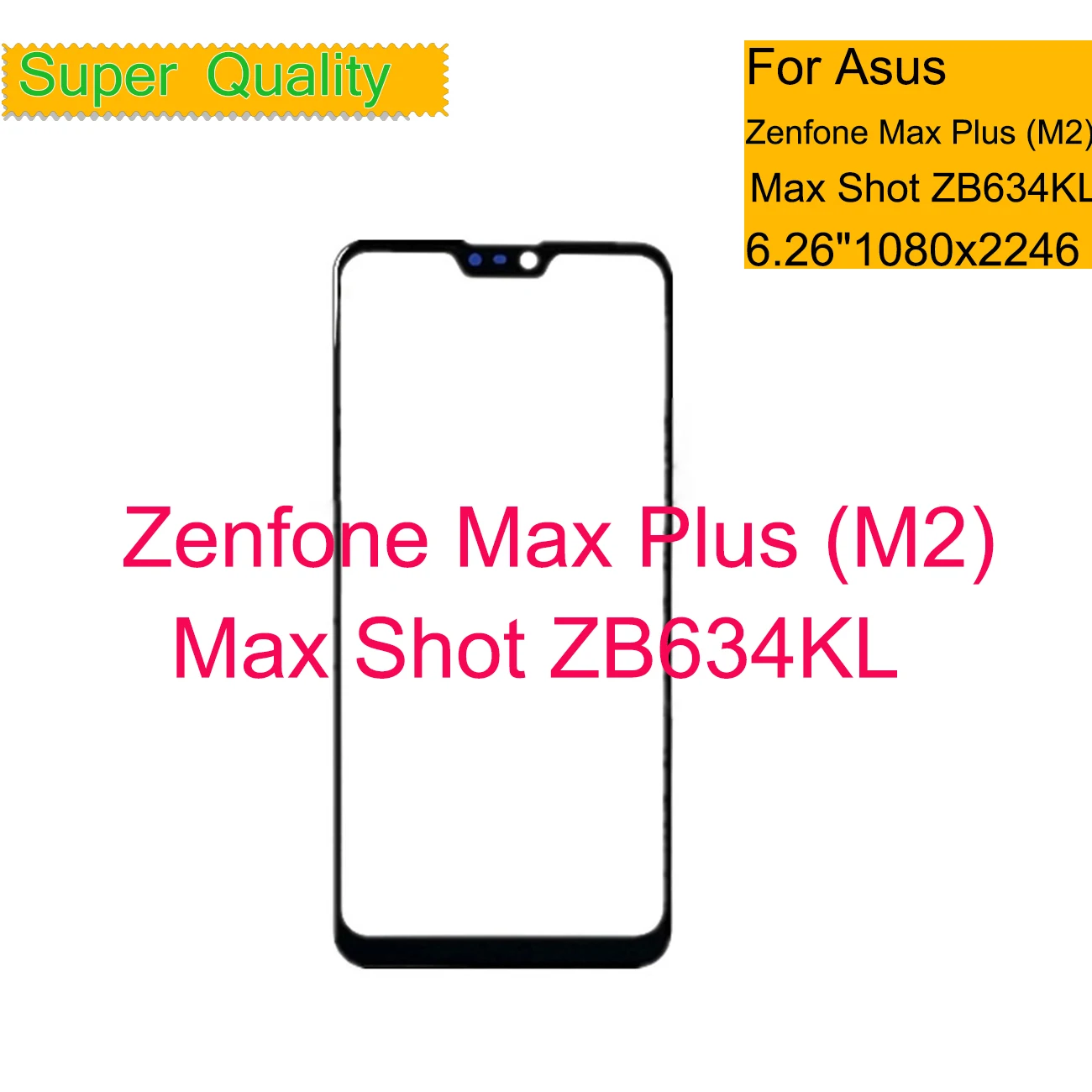 10vnt/Daug Asus Zenfone Max Plus (M2) ZB634KL Jutiklinio Ekrano Skydelio, Priekinės Max Kulka ZB634KL LCD Stiklo Pakeitimo 2