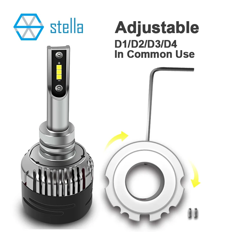 Stella 2vnt Bendras naudojamas led D1S D1R A2R D2S D3S D3R D4S D4R lemputės auto priekinis žibintas/priešrūkinis žibintas 95% canbus 6000k 1860 ryškus žetonų